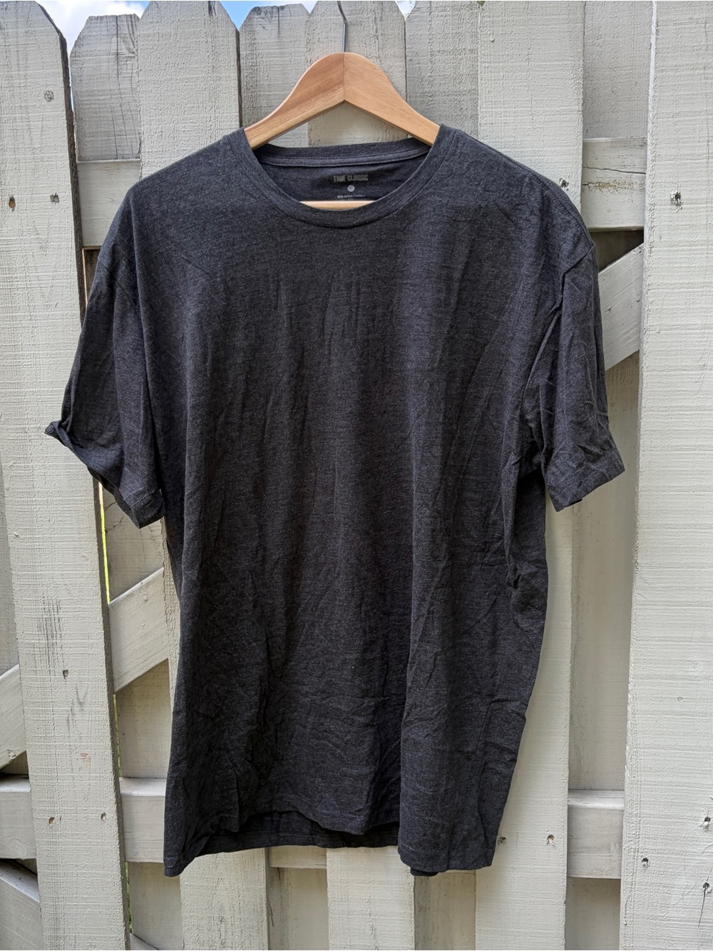True Classic Men's XL Charcoal Heather Gray Crew Neck Tee VGUC